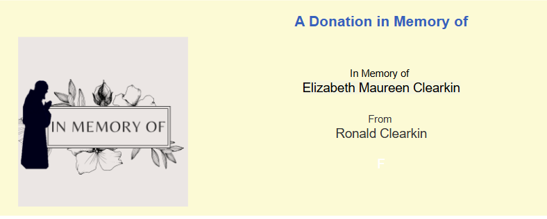 2026 Elizabeth Maureen Clearkin from Ronald Clearkin