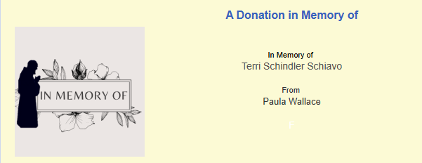 2026 Terri Schindler Schiavo Paula Wallace